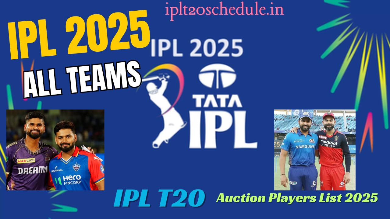 Complete IPL T20 Auction Players List 2025